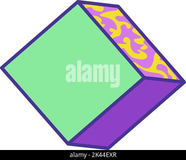Bunte Würfel optische Illusion, geometrische Form Stock Vektor