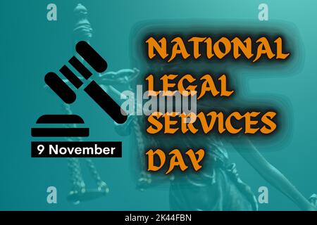 9. November Tag des nationalen Rechtsdienstes Stockfoto