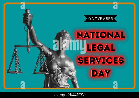 9. November Tag des nationalen Rechtsdienstes Stockfoto