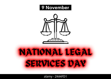 9. November Tag des nationalen Rechtsdienstes Stockfoto