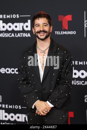 Miami, Vereinigte Staaten Von Amerika. 29. September 2022. CORAL GABLES, FLORIDA - 29 2022. SEPTEMBER: Camilo nimmt am 29. September 2022 an den Billboard Latin Music Awards im Watsco Center in Coral Gables, Florida, Teil. (Foto von Alberto E. Tamargo/Sipa USA) Quelle: SIPA USA/Alamy Live News Stockfoto