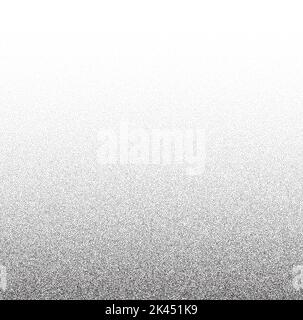 Gradient mit Kornversteiftung. Verblasste stochastische Dotwork-Textur. Zufälliges Grunge Noise Background. Schwarze Punkte, Flecken oder Partikel Tapete. Halbton Stock Vektor