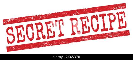 GEHEIMREZEPT Text auf roten grungy Linien Stempelzeichen geschrieben. Stockfoto