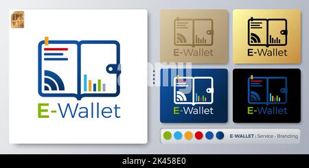 Elektronische Brieftasche Vektor Illustration Logo Design. Leerer Name für Insert Your Branding. Entwickelt mit Beispielen für alle Arten von Anwendungen. Das ist möglich Stock Vektor
