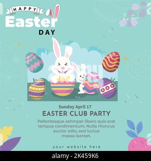 Ein Vektor mit „Happy Easter“-Poster und Bannervorlage Stock Vektor