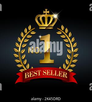 Nr. 1 Medaille Symbol Illustration | Bestseller Stock Vektor
