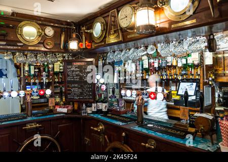 Interiror des Spyglass Inn, Ventnor, Isle of Wight, Großbritannien Stockfoto