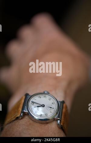 Vintage Wind up Specialist Driving Watch Stockfoto