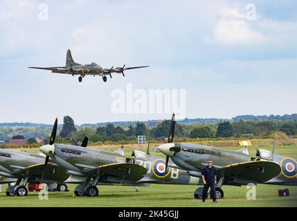 Boeing B-17 Flying Fortress WW2 amerikanisches Bomberflugzeug Sally B, im Imperial war Museum Duxford Cambridgeshire UK Stockfoto