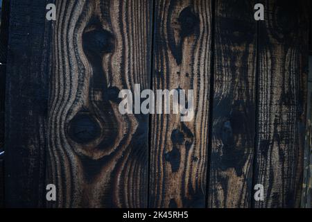 Alte Holzscheune aus nächster Nähe, Holzstruktur Stockfoto