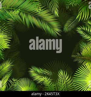 Rahmen mit Palmblättern. Vektorgrafik Stock Vektor