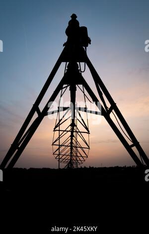 Schöne Aussicht auf Pivot Fields von Dubai Ras Al Khor Stockfoto