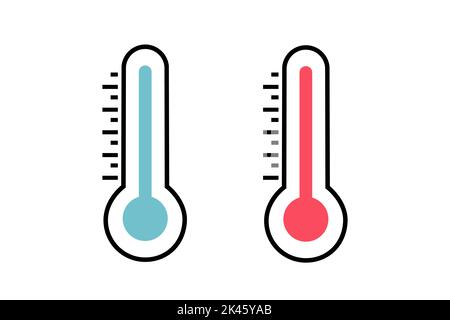 Thermometer-Symbol auf Vektorgrafik mit weißem Hintergrund Stock Vektor