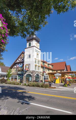 Cheese Haus Frankenmuth Michigan USA Gebäude Außenansicht Architektur im bayerischen Stil Cheese Shop und touristische Souvenirs Stadt Frankenmuth Stockfoto