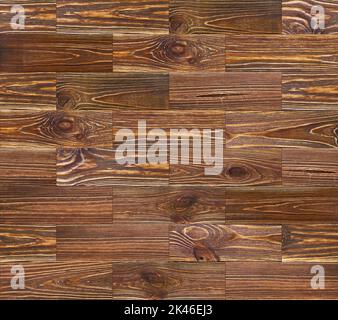 Braunes Holzparkett aus Dielen, nahtlose Textur, Holzoberfläche, Wand, Hintergrund Stockfoto