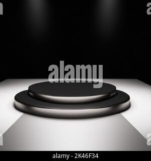 3D schwarzes Podium Stockfoto