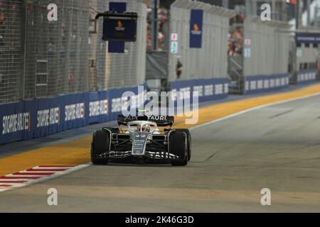 September 30. 2022 ; Marina Bay, Singapur, Singapur FIA Formel 1 Grand Prix: Freier Trainingstag: Scuderia AlphaTauri, Yuki Tsunoda Stockfoto