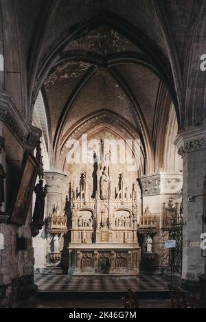 Eine Bodenfliesen in der Église Catholique Abbatiale Saint-Saulve à Montreuil Stockfoto