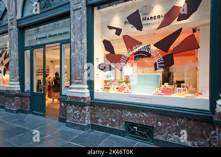 Pierre Marcolini Chocolateriegeschäft in der Galerie de la reine 21, Brüssel, Belgien Stockfoto
