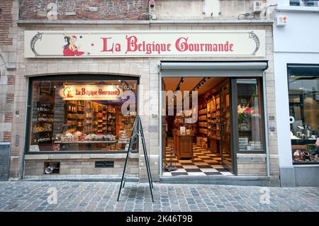 La Belgique Gourmande Chocolaterie Shop, Brüssel, Belgien Stockfoto