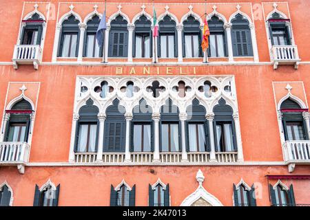 Die hintere Fassade des Hotels Danieli in Venedig, Italien Stockfoto