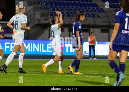 Como, Italien. 30. September 2022. Inter Bonetti Tatiana feiert während Como Women vs Inter - FC Internazionale, Italienischer Fußball Serie A Frauenspiel in Como, Italien, September 30 2022 Kredit: Unabhängige Fotoagentur/Alamy Live News Stockfoto