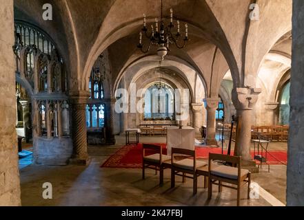 Canterbury, Vereinigtes Königreich - 10. September 2022: Blick auf die Krypta-Kapelle in der Kathedrale von Canterbury Stockfoto