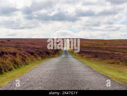 Straße durch North Yorkshire Moors Stockfoto