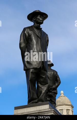 London, Großbritannien. 28. September 2022. „Antilope“ von Samson Kambalu auf dem vierten Sockel des Trafalgar Square im Zentrum von London. (Bild: © Steve Taylor/SOPA Images via ZUMA Press Wire) Stockfoto