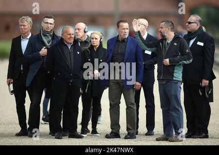 Oswiecim, Polen. 28. September 2022. Der Schauspieler Arnold Schwarzenegger besucht das Auschwitz-Birkenau Museum in Oswiecim. (Bild: © Vito Corleone/SOPA Images via ZUMA Press Wire) Stockfoto