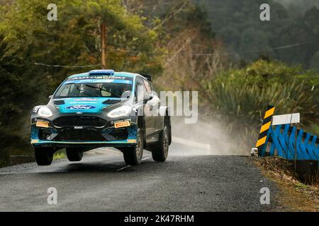 Auckland, Neuseeland. 01. Oktober 2022. 29 ANEAR Luke (aus), SARANDIS Andrew (aus), Ford Fiesta Mk II, Aktion während der Rallye Neuseeland 2022, 11. Runde der WRC World Rally Car Championship 2022, vom 29. September bis 2. Oktober 2022 in Auckland, Neuseeland - Foto Nikos Katikis / DPPI Credit: DPPI Media/Alamy Live News Stockfoto