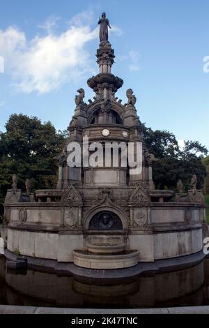 Stewart Memorial Fountain, in Kelvingrove Park, Glasgow, Schottland, Großbritannien Stockfoto