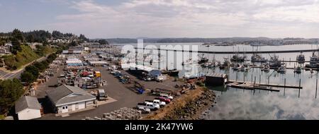 Der Kai in Newport, Oregon. Stockfoto