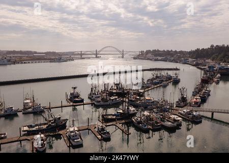 Der Kai in Newport, Oregon. Stockfoto