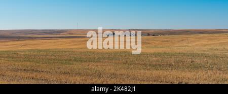 Eine geerntete Farm im Spätsommer im US-Bundesstaat Washington Stockfoto