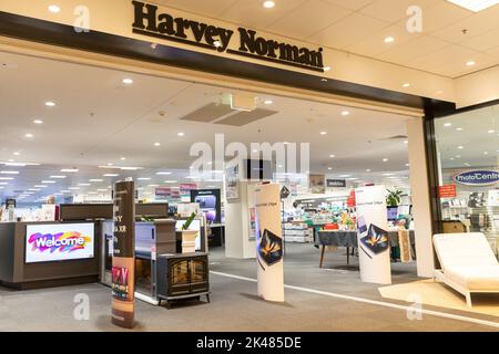 Harvey Norman Elektro- und Möbelgeschäft, eine nationale australische Kette, hier in Beltose, Sydney, Australien Stockfoto