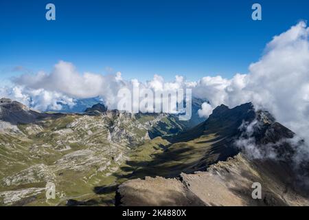 Blick vom Gipfel des Schilthorns, bei Lauterbrunnen, Schweiz Stockfoto