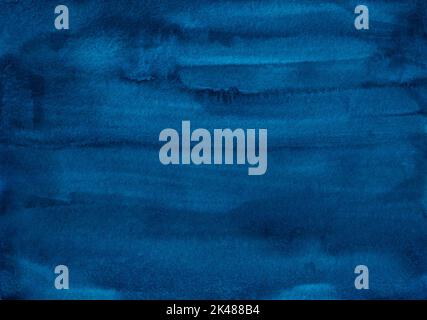 Aquarell vintage tiefblau Flecken Hintergrundtextur. Aquarelle abstrakte Pinselstriche auf Papier. Stockfoto