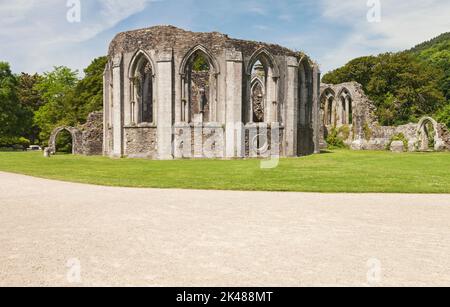 12 seitige Kapitel, monastischen Ruinen, Margam Country Park, in Margam, Port Talbot, South Wales, Großbritannien Stockfoto