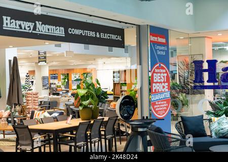 Harvey Norman Geschäft in Sydney, Verkauf von Computern, Elektrik, Möbeln und Haushaltswaren einschließlich Gartenmöbel, NSW, Australien Stockfoto