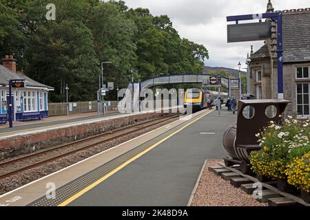 Bahnhof Pitlochry, Perthshire, Perth und Kinross, Schottland, Großbritannien Stockfoto