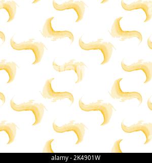 Abstraktes, nahtloses Muster aus abgerundeten Strichen in trendigen herbstlichen Sandfarben im Aquarell-Stil. Abstrakte Hintergrundtextur. Isolieren. Stock Vektor