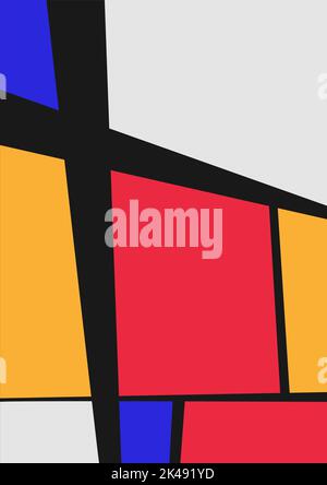 Modernes Poster mit Dinamikmuster, inspiriert von Mondrian. Stock Vektor