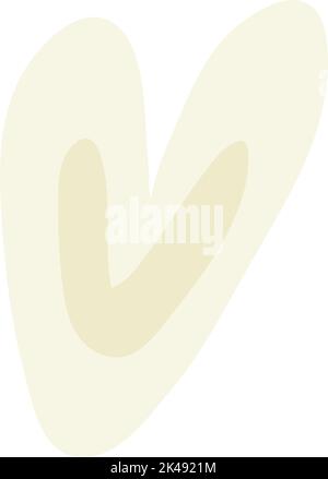 Abstraktes Herz-Element Handgezeichnetes Symbol der Liebe Symbol für romantische trendige Doodle-Kunst für Dekorationselement in einer flachen Farbabbildung Stock Vektor