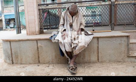 Junjani Rajasthan, Indien - 20. Mai 2017 : Indisches Dorf Arme Obdachlose Landwirt Stockfoto