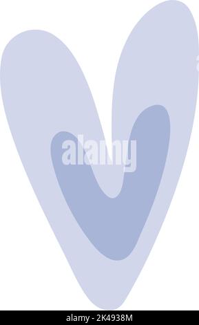 Abstraktes Herz-Element Handgezeichnetes Symbol der Liebe Symbol für romantische trendige Doodle-Kunst für Dekorationselement in einer flachen Farbabbildung Stock Vektor
