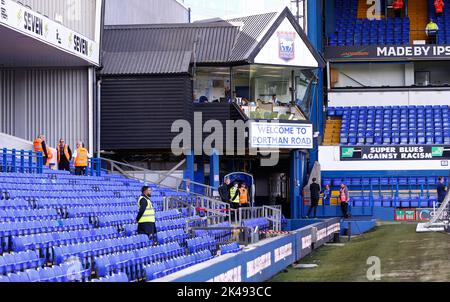 Ipswich, Großbritannien. 01. Oktober 2022. Ein Blick auf den Boden vor der Sky Bet League ein Spiel zwischen Ipswich Town und Portsmouth in der Portman Road am 1. 2022. Oktober in Ipswich, England. (Foto von Mick Kearns/phcimages.com) Credit: PHC Images/Alamy Live News Stockfoto