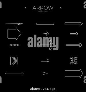 Symbol für Linienpfeil gesetzt. Symbole für lineare Pfeile gesetzt. Moderne Vektorsymbole. Für Apps. Vektor Stock Vektor