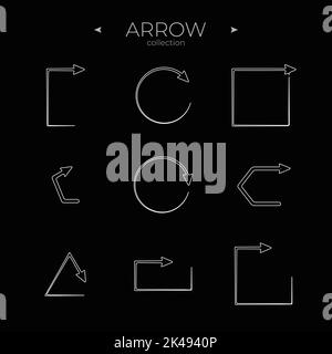 Einfacher Satz von Pfeilsymbolen. Symbol für universellen Pfeil. Pfeilschaltfläche für grundlegende UI-Elemente. Web-Symbole für Websites. Editierbare Vektordarstellung Stock Vektor
