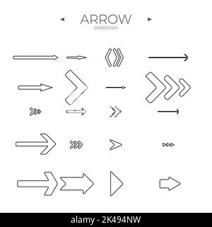 Dünne Linien. Sammlung von Zeilensymbolen. Dünne Linien. Für Webgrafiken. Vektorgrafik Stock Vektor